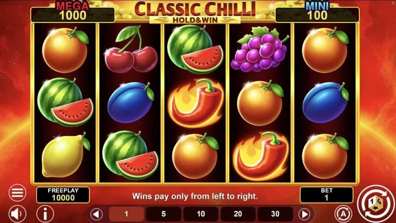 Classic Chilli Hold & Win - 5x3 reels with chilli symbols
